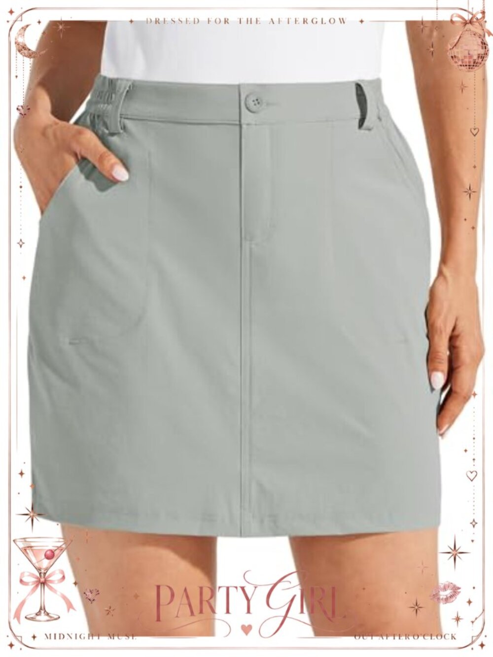 Women's UPF 50+ Quick Dry Golf Skort with Zip Pockets Hiking Active Skirt